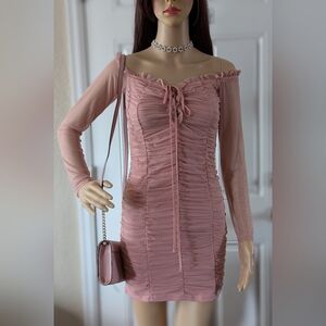 Fashion Nova Ruched Mini Dress - Size M